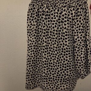 Max Studio Black and Cream Leopard Print Blouse